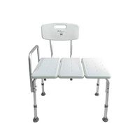 Sturdy Adjustable Tub Transfer Bench/Bath Chair with Back - Shower Chair for Elderly – Light Weight, Slip Free & Adjustable Seat Height – Shower Bench for Seniors & Disabled 27” x 20” x 35”
