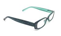 Leopard Cheetah Womens Ladies Rhinestone Reading Glasses Cheaters (Turquoise blue, 2.00)