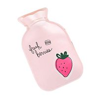 Hacoly Cartoon Mini Hot Water Bottle Warm Hand Treasure Baby Warm Hand Treasure Body Winter Hot Water Bag Heater Pain Relief Heat Warming Pack Sack Bag Warmer Chrismas Gift-Strawberry