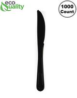 Heavy Weight Plastic Knives Black 1000pcs - Disposable Cutlery Knives, Recyclable, Knife - Great for Parties, Office, BBQ, Restaurants and Togo