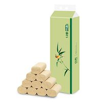 Hbuilder 12 Rolls Toilet Paper Ultra Soft Silky 4-Ply 100 Bamboo Toilet Paper Strong Tissue Paper Degradable Cotton Roll Septic-Safe Paper Thicken Large-Volume