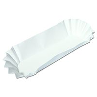 Hoffmaster 610740 1-5/8" Bottom Width x 1-1/4" Wall Height, 6" Closed End, Medium Weight Fluted Paper Hot Dog Tray (6 Packs of 500)