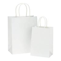 BagDream Kraft Paper Bags 5x3x8& 8x4.25x10, 50 Pcs Each, White Gift Bags, Kraft Bags, Party Bags, Paper Shopping Bags, Craft Bags, 100% Recyclable Paper Gfit Bags with Handles