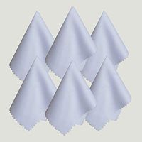 YANEE 6 Pc microfibers Glasses Cloth Cleaner 170gsm Two Needle for Phone Screen Camera Lens Eye Glasses 6 x 7 inch White Effectively Remove Oil