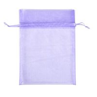 Texplus 100Pcs Drawstring Organza Gift Candy Jewelry Party Pouch Bags (Purple, 6"Wx8"L)