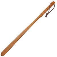 Linshing Extra Long Handle Orange Color Bamboo Joint Style Solid Wooden Shoe Horn Kalzer Sturdy Convenient Roping for Hanging Shaped to Fit Your Heel 70cm/27.55’’ Long(C)