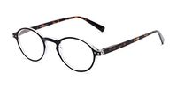 Readers.com Reading Glasses: The Studio Reader, Plastic Round Style for Men and Women - Black and Tortoise, 2.00