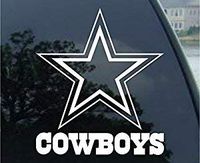 H-Tradings Dallas Cowboys White 9 Inches Approx Cars Walls Helmets Toolbox Laptop Die-Cut Vinyl Stickers Decals Vans SUV Trucks Windows Bumper