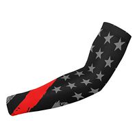 Firefighter Thin Red Line American Flag UV Protection Cooling Arm Sleeves for Sports Basketball Men Women