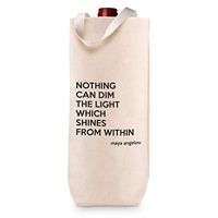 Cotton Custom Wine Gift Bag Nothing Can Dim The Light Which Shines from Within Angelou Housewarming & Party Accessories Natural Canvas Tote Design Only
