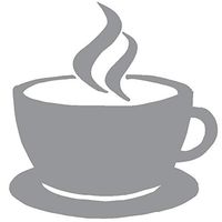 hBARSCI Steaming Coffee Vinyl Decal - 5 Inches - for Cars, Trucks, Windows, Laptops, Tablets, Outdoor-Grade 2.5mil Thick Vinyl - Gray