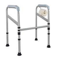 LMEIL Toilet Rails, Folding Steel Toilet Surround Frame, Adjustable Feet, Toilet Safety Frame, Ideal for Elderly & Disabled, Homecare Toilet Medical Use
