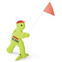 Step2 Kid Alert Visual Warning Signal V.W.S - 32-Inch Caution Go Slow Children At Play Signage - Durable Plastic Outdoor Playtime Safety Signs for Kids with Flag