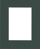 Pack of (5) 11x14 Acid Free White Core Picture Mats Cut for 8x10 Pictures in Pine Green
