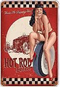 AJ's Signs & Apparel Hot Rod Betty pin up Girl Vinyl Sticker,Cars Trucks Vans Walls Laptop