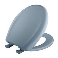 Bemis 200SLOWT 304 Toilet Seat, Slow-Close Round Closed Front Plastic w/Easy-2-Clean Hinges - Glacier Blue
