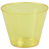 JAM PAPER Plastic Glasses Party Pack - 9 oz Tumblers - Yellow - 72 Hard Plastic Cups/Pack