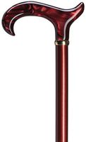 Ladies Cane Metallic Burgundy Shaft, Ruby Handle  -Affordable Gift! Item #DHAR-9783600
