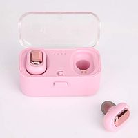Wireless Bluetooth 5.0 【True Wireless Stereo】 Waterproof in-Ear Wireless Charging Case Built-in Mic Headset Premium Sound with Cvc8.0 Noise Cancelling Headphones Deep Bass for Running Sport (Pink)