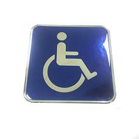 Alstickers! Disabled Wheelchair car sticker, metallic film polyurethane resin 4.09 x 4.09 inch (104 x 104 mm), blue.