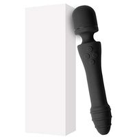 Cicitop Heating Massager Wand with 10 Powerful Speed Waterproof Wand Massager USB Rechargeable, Muscle Relax Back Neck Electric Massager Wand Body Deep Tissue (Black)