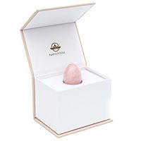 NativeYou Genuine Rose Quartz Yoni Eggs - Natural Kegel Exercise Weights - Predrilled - Single Egg (Medium)