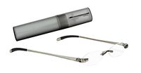 Select-A-Vision Flexi Lights Rimless Round Unisex Readers, Gray, 3.00