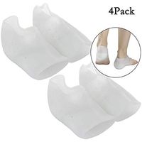 Pannow 4Pcs/2Pair Height Increase Socks, Insole Increased Comfortable Silicone Half Pad Heel Sets Invisible Heel Protector for Men & Women