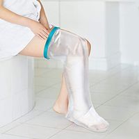 Waterproof Adult Short Leg Cast Cover for Shower, Seal Tight Cast and Foot Leg Bandage Protector for Shower Bath Swimming, Adult Short Legs 111cm