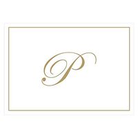 Caspari Gold Embossed Initials Boxed Note Cards in Letter P, 16 Cards & Envelopes