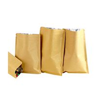 Kraft Paper Mylar Foil Zip Lock Package Pack Bags Powder Flat Bottom Self Seal Packing Pocket Brown Kraft Paper Aluminum Foil Zipper Packaging Pouch (100, 8x11CM(3.15"x4.33"))