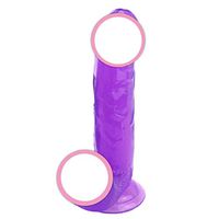 XOYOX Trumpet Crystal Ðildǒ Wand with Hands-Free Suction Cup Dīldɔ T-oy Used for Couple in Everywhere You Wanted（Purple）
