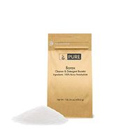 Borax Powder, 1 lb, Multi-Purpose Natural-Source Laundry Booster & Deodorizer, 100% Pure Detergent, Safe, Fresher Bathroom, Removes Tough Stains, Eco-Friendly Packaging