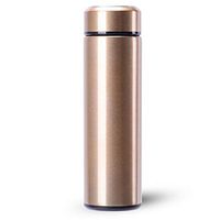 Double Walled Vacuum Insulated Travel Coffee Mug, Stainless Steel Flask, Sports Water Bottle,Outdoor, School, Sports, Bike - Coffee, Tea 480Ml,Gold