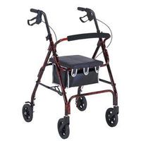 Flame Finish Aluminum Rollator With Loop Brakes