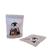 MZJ&J 50pcs Lovely Animals Reusable Food Candy Zipper Sealed Packaging bagL7.16*W5.2 * 2.51 incher Bottom Width (B073-penguin)