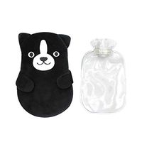 Classic Rubber Transparent Hot Water Bottle with Cute Animal Dog Pattern Cartoon Plush Cover
