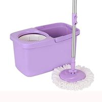 Double Effect Mop Free Hand Washing Mop Rotating Mop Bucket Wet And Dry Microfiber Mop Head Double Drive Dry Mop Bucket Board - Purple