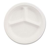 Chinet Divided Paper Plates, 9-1/4" Diameter, White, 500 per Carton