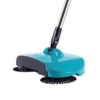 360°Broom Sweeper Collector Dust Cordless Spin Mop No Electricity Or Batteries,Hand-Push Broom,Broom and Dustpan,Scrub Sweep Dustbin All in One,Blue