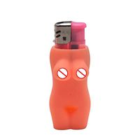Mome🍓Silicone Cover🍓1PC Adults Silica Gel Cover Funny Lighter Creative Design Protective Case Flameless Set - Best Gift to Your Friend or Lover (B)