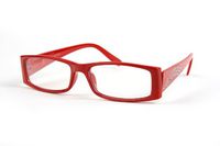 Pop Fashionwear Fashion Rectangular Clear Glasses P1216cl (Red)