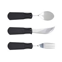 Adaptive Utensils. OXO Good Grips 3 Piece Weighted Utensil Set – 6 oz. Rocker Knife, Bendable Fork and Spoon. Non Slip, Built Up Handle. Helps Parkinsons, Spasticity, Arthritis, Limited Hand Control
