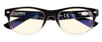 Blue Light Filter UV Protection Classic Eyeglasses Computer Reading Glasses(Black-Clear) +1.75