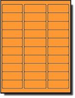 3,000 Label Outfitters 1” x 2 5/8” Fluorescent Neon Orange Address Labels – 100 Sheets