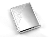 Skyway Barcelona Silver Cigarette Case Holder for 100's - Double Sided - Engravable