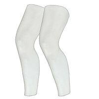 MAKLULU Compression Leg Sleeves, 1 Pair for Men, Women - Full Length Stretch Long Sleeve, Non-Slip Inner Bands-XXL(White)