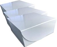 White Gift Boxes with Magnetic Closure, 8x8x4 Inches with a Stylish Round Lid. Collapsible, Reusable & Sturdy | Great for Storage, Groomsmen & Bridesmaids Proposals or Gifts for Any Event. (3)