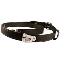 Boston Leather New York Style Leather Radio Strap, Plain Black - Extra Long - w/Leather Mic Straps