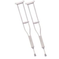 Drive Medical Aluminum Crutch with Comfortable Underarm Pad and Handgrip, Gray, Tall Adult